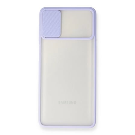 Samsung Galaxy M51 Kılıf Palm Buzlu Kamera Sürgülü Silikon - Lila