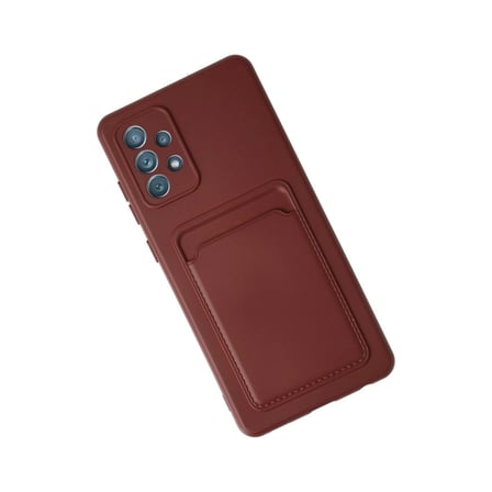 Samsung Galaxy A72 Kılıf Kelvin Kartvizitli Silikon - Bordo