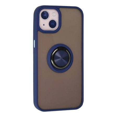 Apple İphone 13 Kılıf Montreal Yüzüklü Silikon Kapak - Lacivert