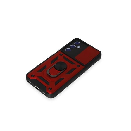 Samsung Galaxy M34 5g Kılıf Pars Lens Yüzüklü Silikon - Kırmızı