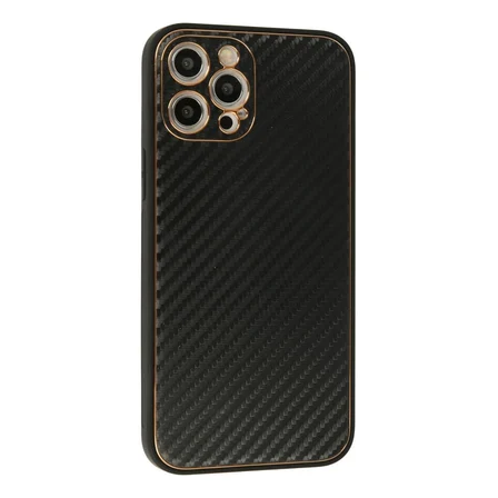 Apple İphone 12 Pro Max Kılıf Coco Karbon Silikon - Siyah