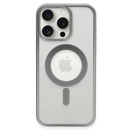 Apple İphone 15 Pro Kılıf Erozi Magsafe Kapak - Gümüş
