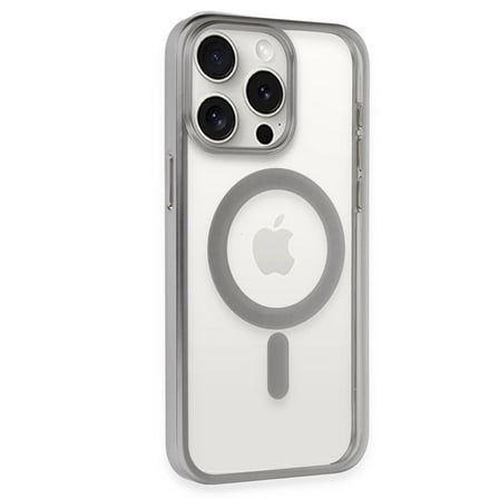 Apple İphone 15 Pro Kılıf Erozi Magsafe Kapak - Gümüş