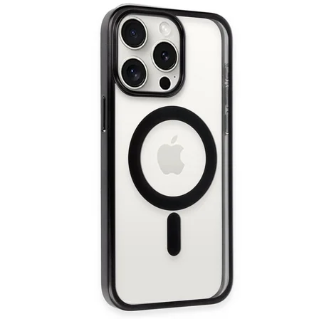 Apple İphone 15 Pro Max Kılıf Erozi Magsafe Kapak - Siyah
