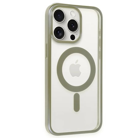 Apple İphone 15 Pro Max Kılıf Erozi Magsafe Kapak - Gri