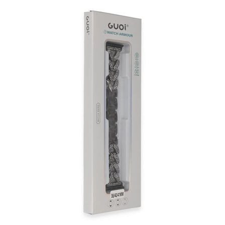 Apple Watch 38mm Node Taşlı Kordon (saat Değildir) - Siyah