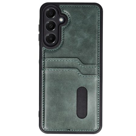 Samsung Galaxy A55 5g Kılıf Sara Kartvizitli Deri Kılıf - Koyu Yeşil