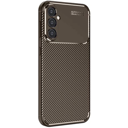 Samsung Galaxy A16 5g Kılıf Auto Focus Karbon Kapak - Kahverengi