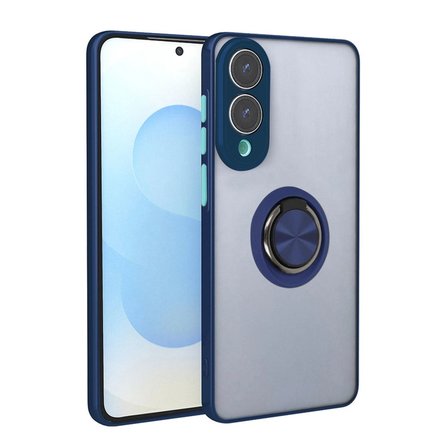 Samsung Galaxy S25 Edge Kılıf Montreal Yüzüklü Silikon Kapak - Lacivert