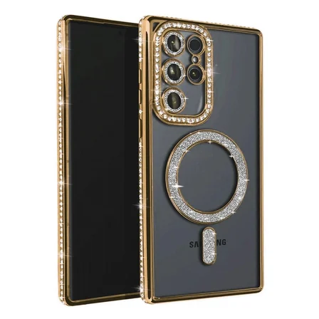 Samsung Galaxy S23 Ultra Joke Simli Magneticsafe Kılıf - Gold