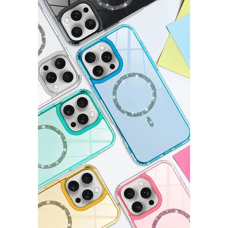 Apple İphone 16 Pro Live Diamond Magsafe Kapak - Yeşil