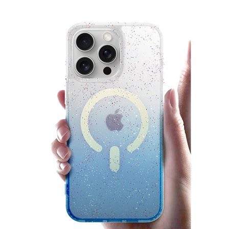Apple İphone 15 Pro Pummel Shiny Magsafe Kapak - Mavi
