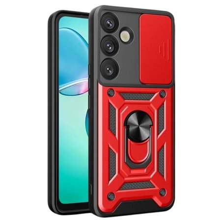 Samsung Galaxy S26 Pars Lens Yüzüklü Silikon - Kırmızı