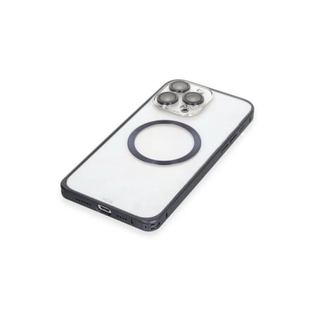 Joko Apple İphone 15 Pro Max Kılıf Metal Bumper Magneticsafe Kapak - Lacivert