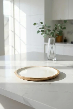 Mango Agacı Servis Tabağı & Sunum Tabağı 25 Cm Krem