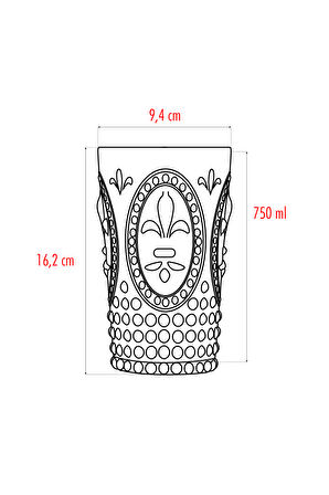 Akrilik Mavi Tekli Uzun Bardak & Su Meşrubat Bardağı 750 ml ( Büyük Boy & Cam Değildir )