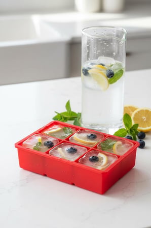 DEPA 6 Hazneli Silikon Buz Kalıbı & Çok Amaçlı Buzluk Ve Dondurucu Organizeri 11x16 cm