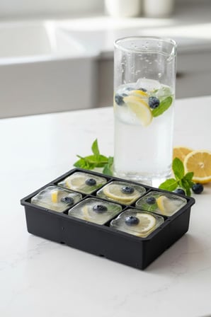 DEPA 6 Hazneli Silikon Buz Kalıbı & Çok Amaçlı Buzluk Ve Dondurucu Organizeri 11x16 cm