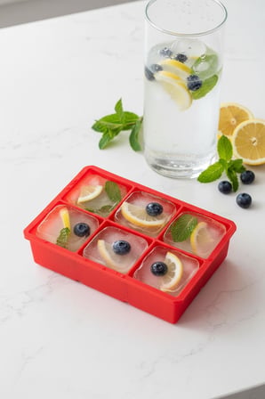 DEPA 6 Hazneli Silikon Buz Kalıbı & Çok Amaçlı Buzluk Ve Dondurucu Organizeri 11x16 cm