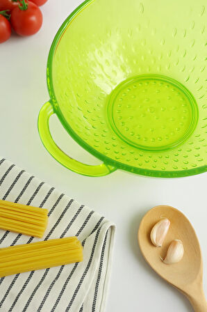 Akrilik Yeşil Makarna Süzgeçi & Sebze Meyve Süzgeçi