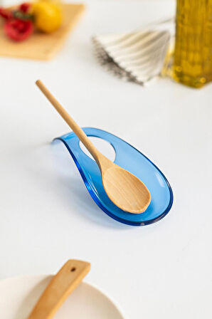 Akrilik Mavi Tezgah Üstü Kirli Kaşıklık & Kepçe Altlığı