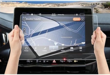 Jeep Compass 10.1 Inç Multimedya & Navigasyon Ile Uyumlu Ekran Koruyucu Şeffaf Parlak & Çizilmez