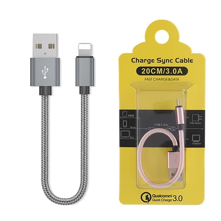 Ally İPhone İOS 3.0A Hızlı Şarj Halat Usb Kablo 20cm-1852