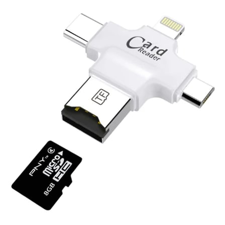 Card Reader 4in1 Type-C- İphone Lightning-Micro Usb Hafıza Kart Okuyucu-1852