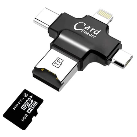 Card Reader 4in1 Type-C- İphone Lightning-Micro Usb Hafıza Kart Okuyucu-1852