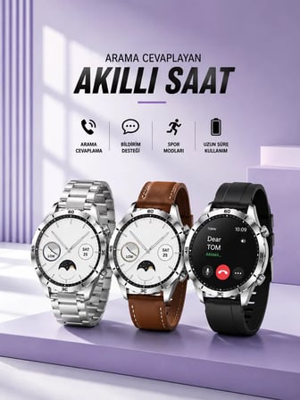 Akıllı Saat Bildirim Görme Sesli Görüşme Çoklu Kordon GPS Takibi