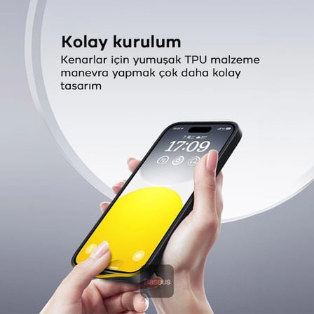 Baseus iPhone 15 Pro SkyRing Serisi Standlı Magsafe Manyetik Kılıf + Tempered Ekran Koruyucu Set-1852