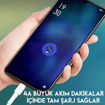 Baseus Mini White Micro USB 4A OPPO VIVO Dash Usb Şarj Kablosu 1Metre-1852