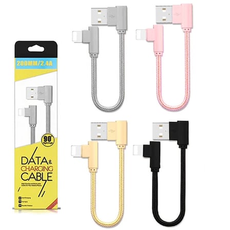 Ally İphone Lightning Eğik Başlı Halat Usb Kablo 20cm-1852