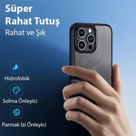 Dux Ducis iPhone 15 Pro Aimo Series Premium Buzlu Sert PC-TPU Kılıf-1852