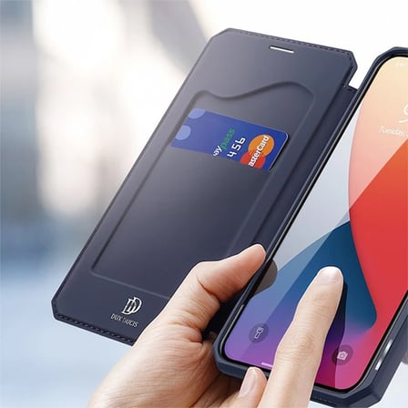 DUX DUCİS iPhone 12 Mini Kılıf Mıkantıslı Kapaklı Flip Cover Kılıf Skin X Series Flip Case-1852