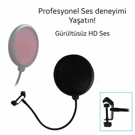 Ally Çift Katman Stüdyo İçin Mikrofon Pop Filtre Youtuber-1852