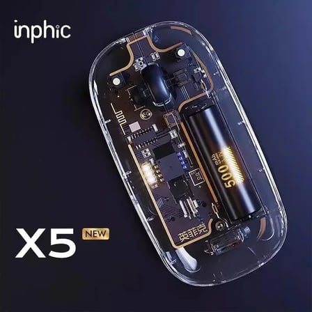 İNPHİC X5 Kablosuz Fare Şarj Edilebilir Sessiz Kullanım 2.4G Transparan USB Mouse-1852