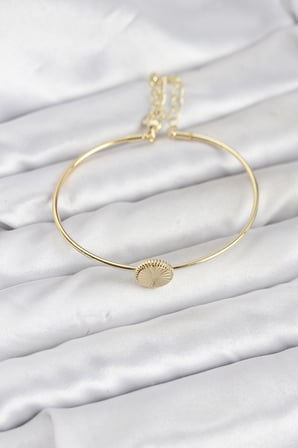 Gold Renk Pirinç Model Kadın Bileklik -1492
