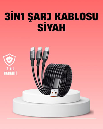 Çoklu USB Şarj Kablosu – 12m Hızlı Şarj 3A Güçlü Akım