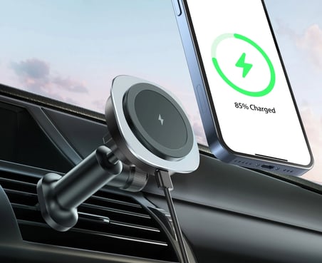 ALLY QI-206 Magsafe Uyumlu Araç Içi 15W Kablosuz Hızlı Şarj Telefon Tutucu-1852
