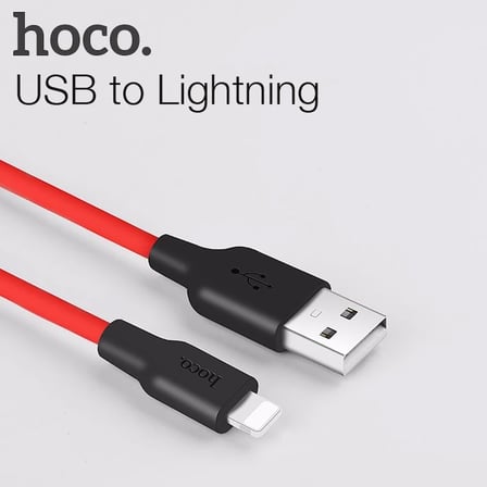 HOCO X21 USB to iPhone Lightning 2A Silikon Hızlı Şarj ve Data Kablosu-1852