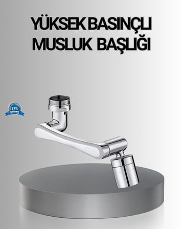 1080° Dönebilen Musluk Başlığı Robotik Kol Havalandırıcı Çok Yönlü Su Yönlendirme