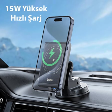Hoco HW20 Torpido Üstü Wireless Kablosuz Hızlı Şarj Araç Telefon Tutucu-1852