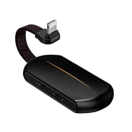 Baseus L47 3in1 2X iPhone Lightning başlık Ve 3.5mm Kulaklık Çıkışlı Şarj Adaptörü-1852