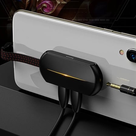 Baseus L47 3in1 2X iPhone Lightning başlık Ve 3.5mm Kulaklık Çıkışlı Şarj Adaptörü-1852