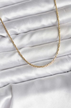 14K Gold Renk Kaplama İnce Zincir Model CM Kadın Kolye -1492