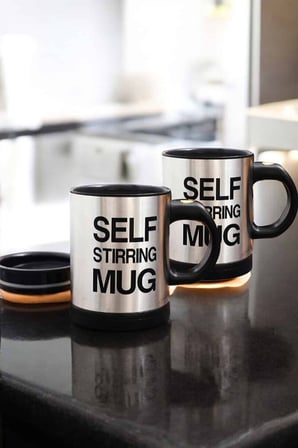 Yazılı Mug Kupa Karıştırıcı Özelliği Ve Paslanmaz Çelik