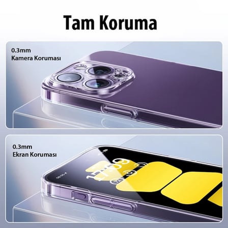 Baseus iPhone 15 Pro Max Lucent Serisi Ultra İnce Transparan Kılıf-1852