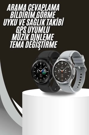 Akıllı Saat Bluetooth Bağlantılı Yuvarlak Ekran Plastik Kordonlu