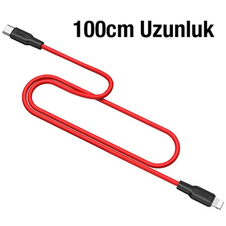 HOCO X21 Plus PD 20W Type-C to iPhone Lightning Silikon Hızlı Şarj ve Data Kablosu-1852